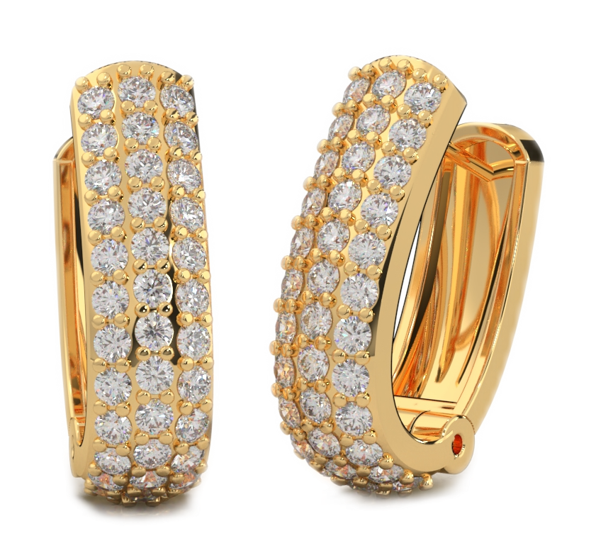 Gold diamond hoop earrings