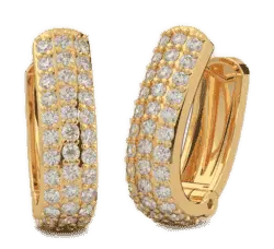 Gold diamond hoop earrings
