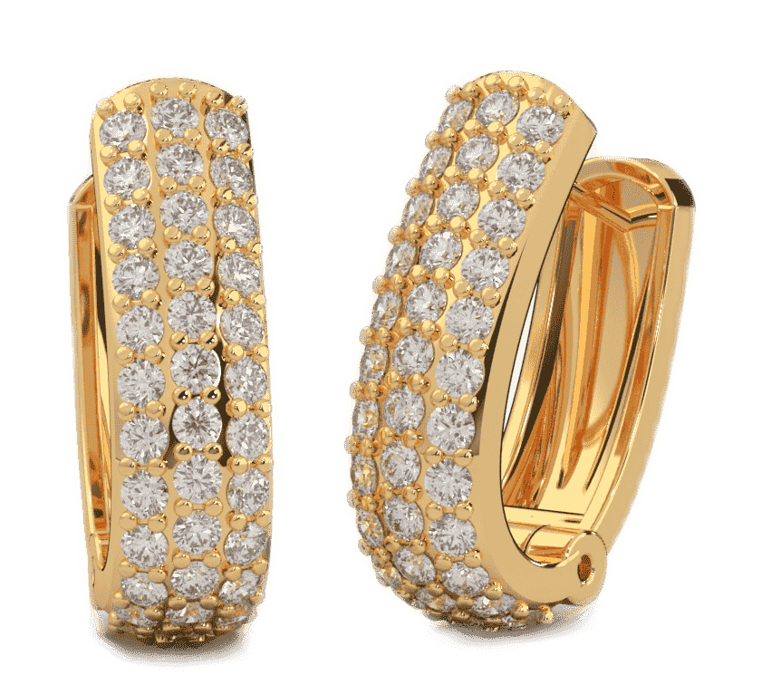 Gold diamond hoop earrings
