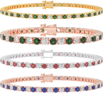 Colorful diamond bracelets