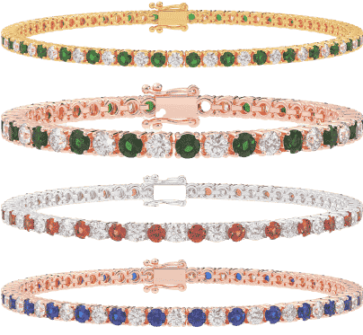 Colorful diamond bracelets
